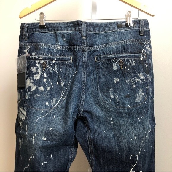 One Teaspoon Mens Jeans 32 R RELAXED TAPERED COWBOY MR GOLDS Revolve Artsy Dark - Picture 13 of 16